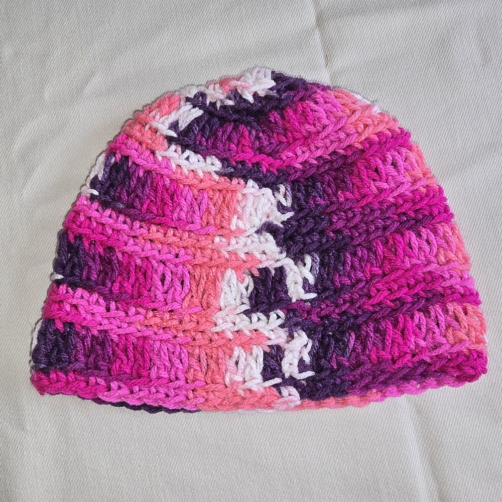 Pink and purple crochet beanie crochet beanieseason - Picture 4 of 7